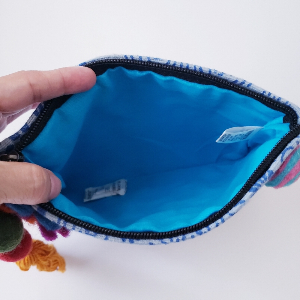 Vintage Blue Floral Wool Appliqué Mini Bag - Picture 6 of 12